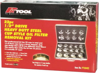OIL FILTER REMOVAL KIT - 22pc CUP STYLE KIT - Global Imports & Exports NZ