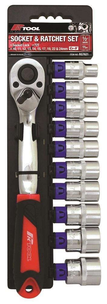 1/2-Inch Drive Metric Cr-V Socket and Ratchet 11 Pieces Set - Global Imports & Exports NZ